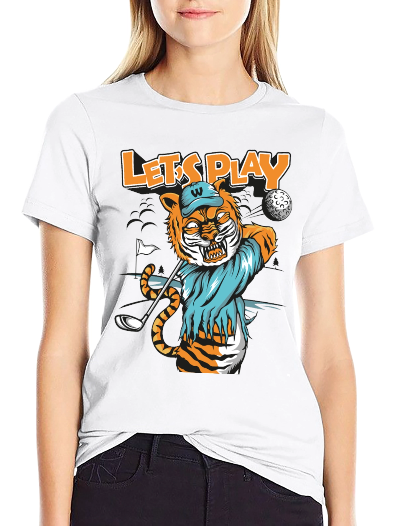 Tiger Golf T-Shirt: Lets Play!