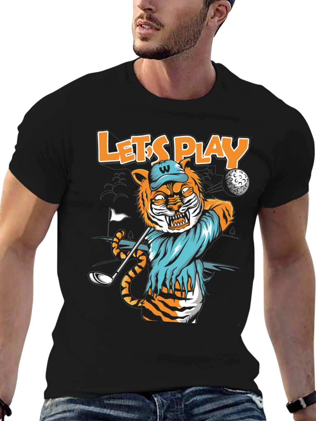 Tiger Golf T-Shirt: Lets Play!