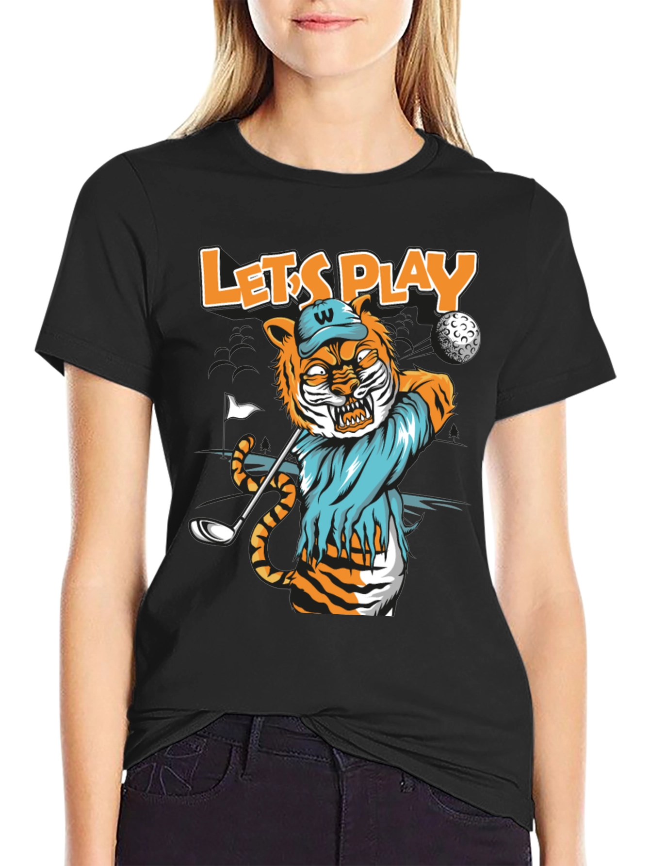 Tiger Golf T-Shirt: Lets Play!