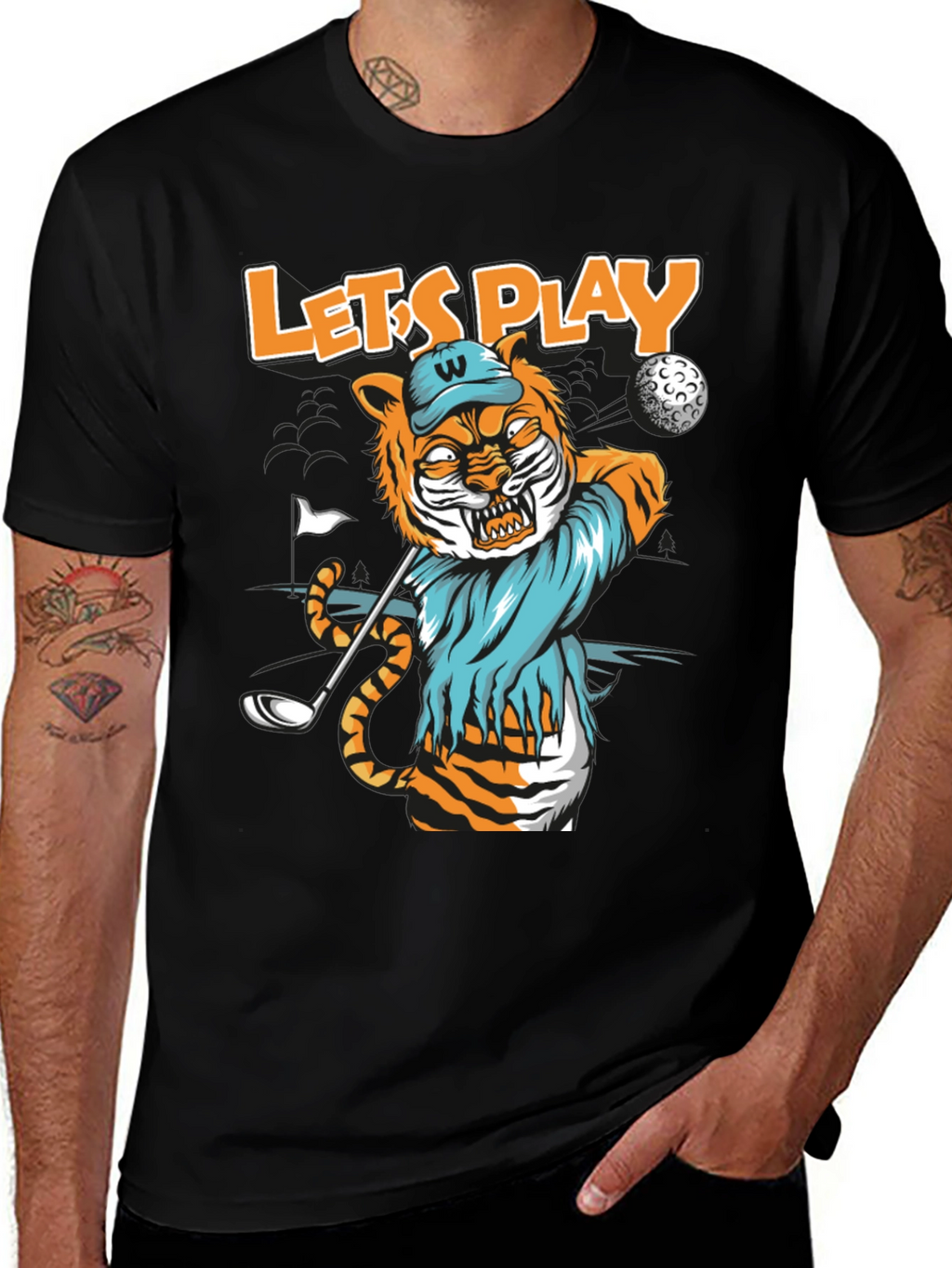 Tiger Golf T-Shirt: Lets Play!