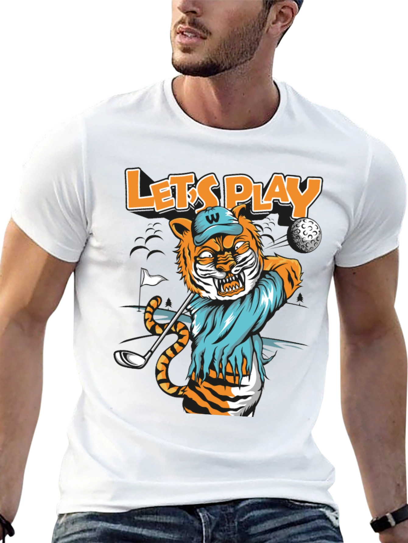 Tiger Golf T-Shirt: Lets Play!