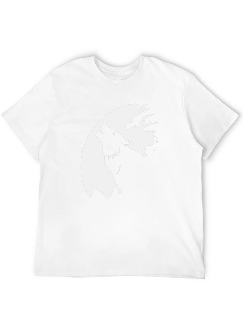 Wolf Howling at the Moon Graphic Tee - Black
