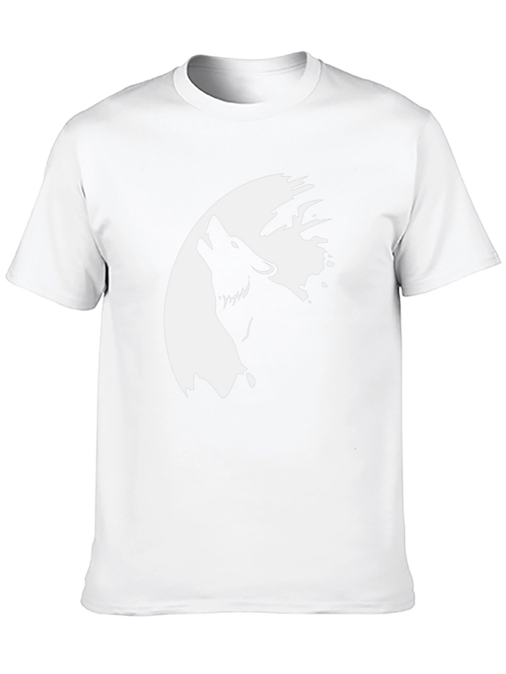 Wolf Howling at the Moon Graphic Tee - Black