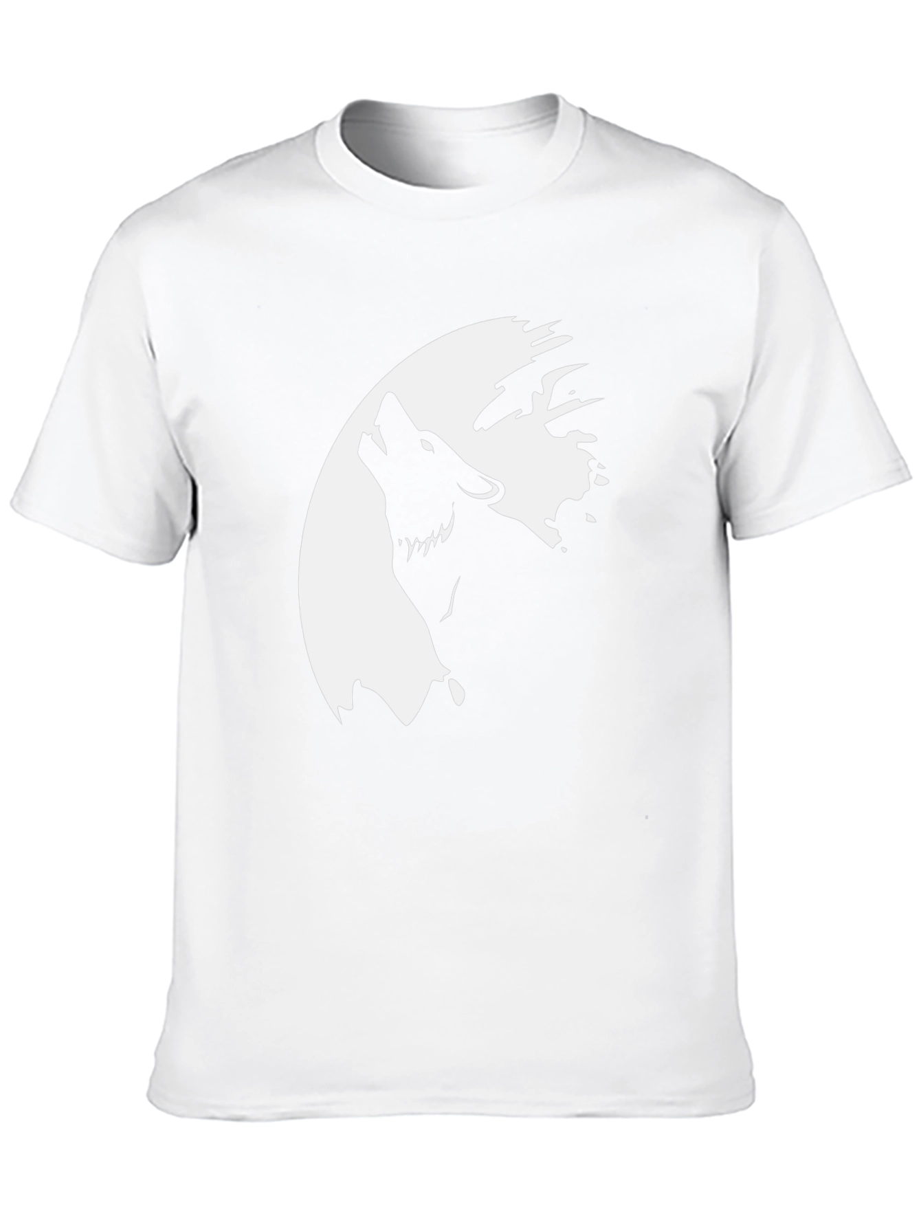 Wolf Howling at the Moon Graphic Tee - Black