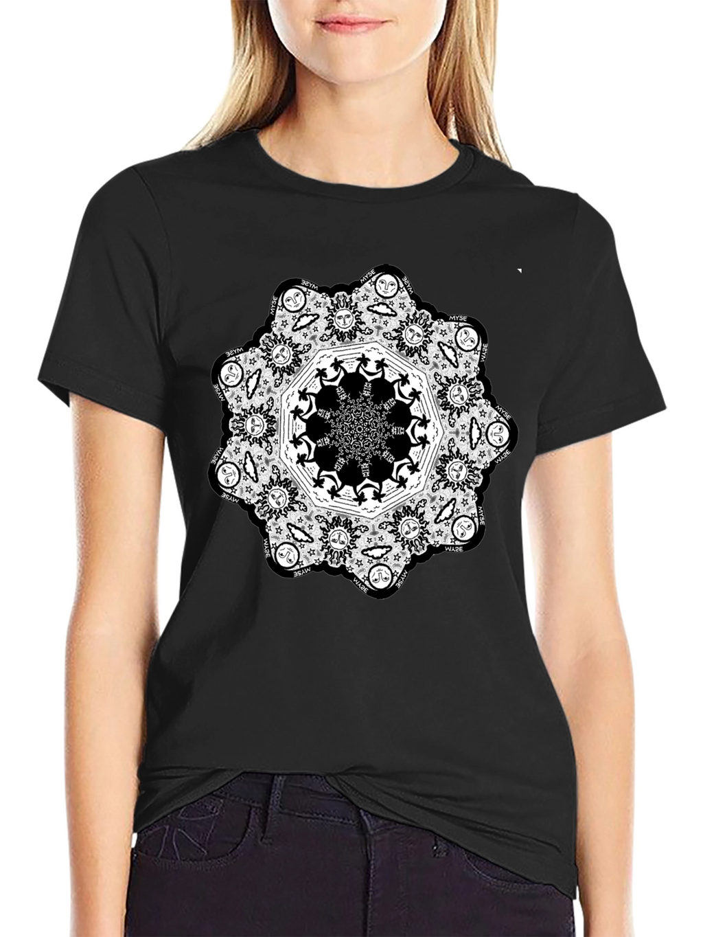 Mandala Graphic Black T-Shirt