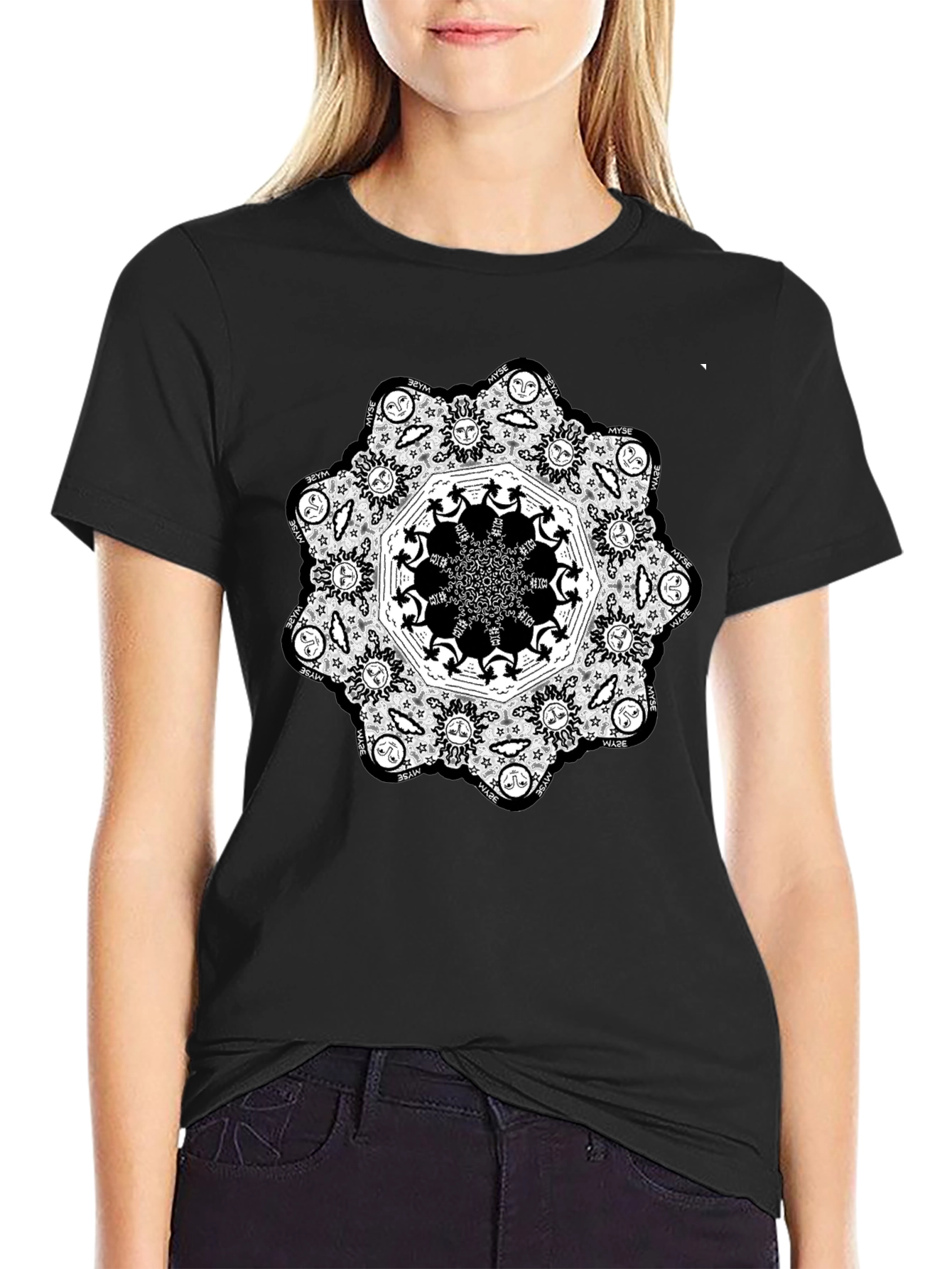 Mandala Graphic Black T-Shirt