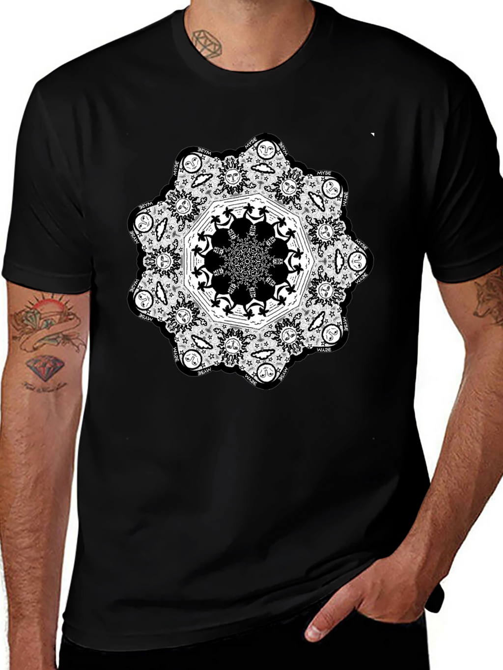 Mandala Graphic Black T-Shirt