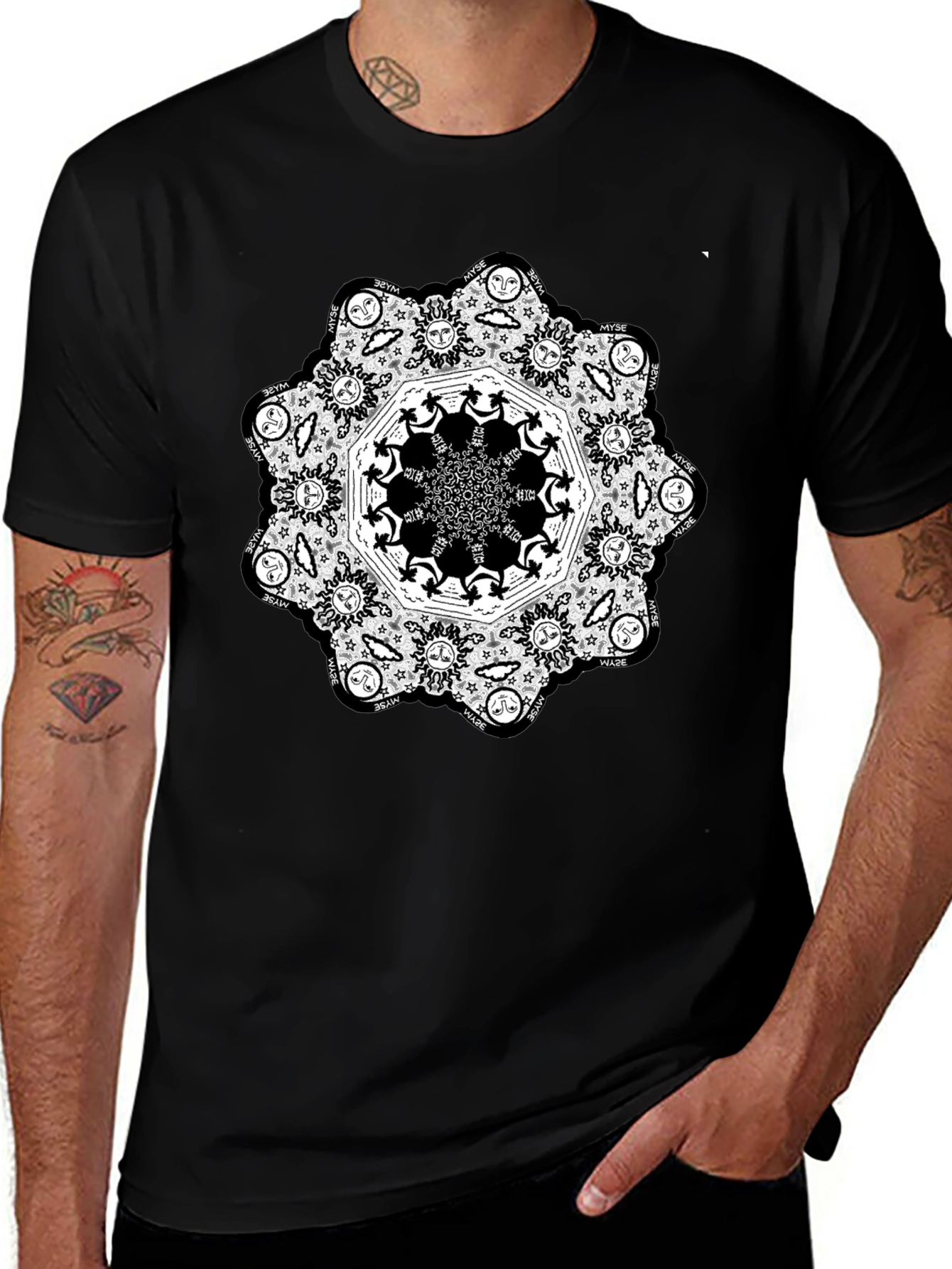 Mandala Graphic Black T-Shirt