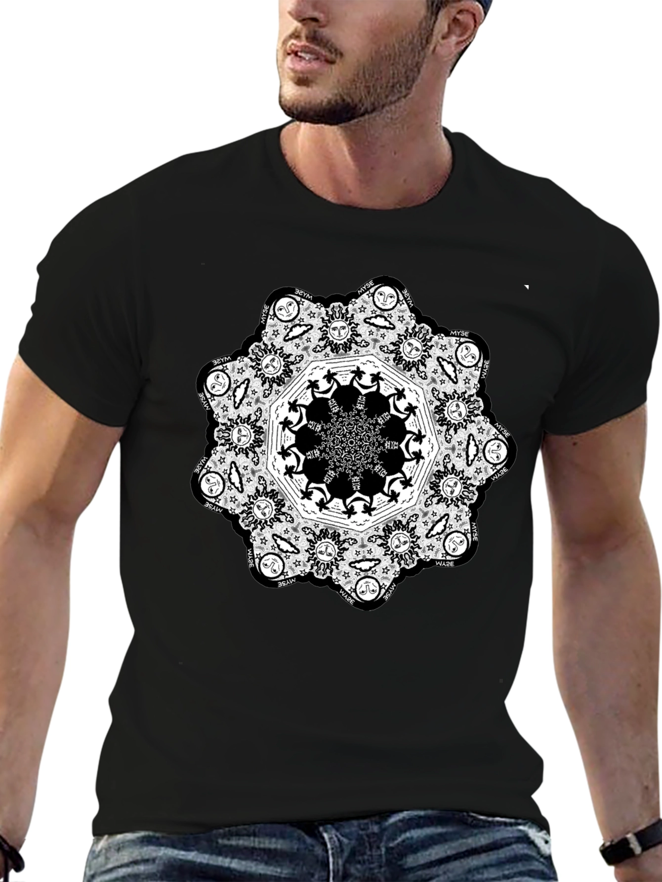 Mandala Graphic Black T-Shirt
