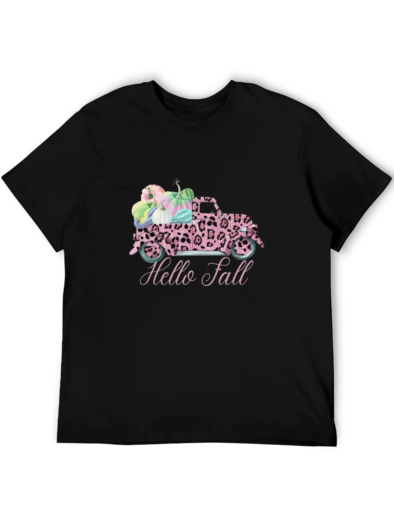 Hello Fall Leopard Truck T-Shirt