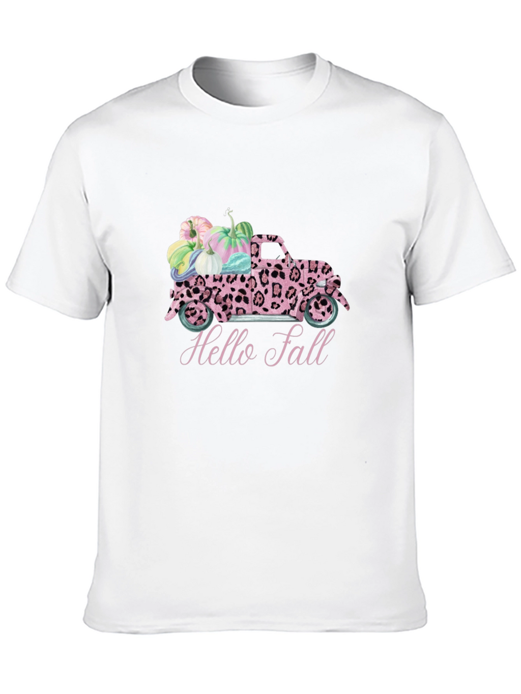 Hello Fall Leopard Truck T-Shirt