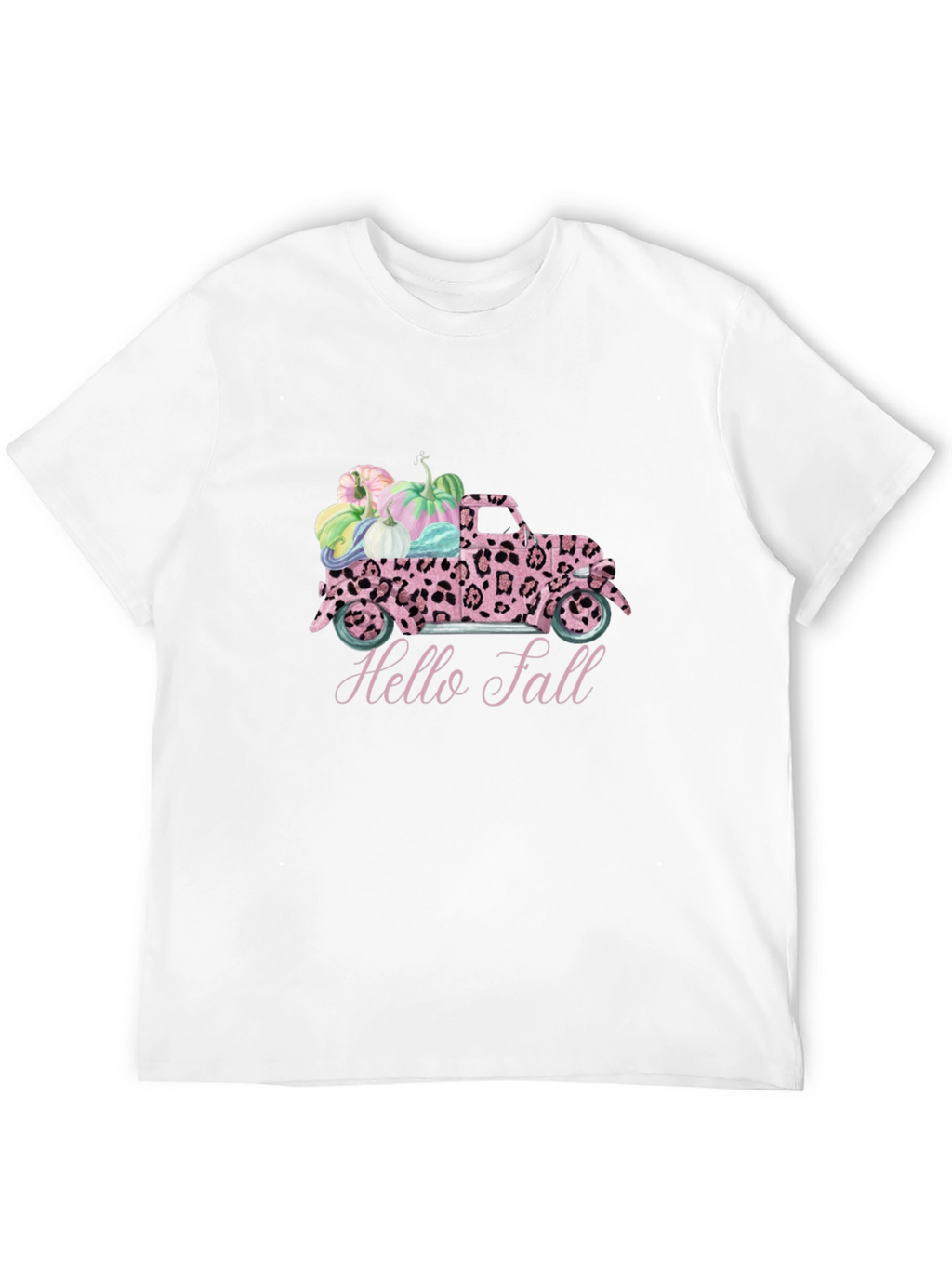 Hello Fall Leopard Truck T-Shirt