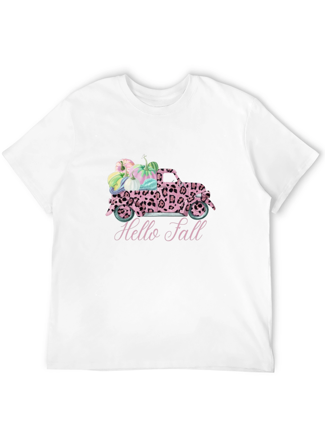 Hello Fall Leopard Truck T-Shirt