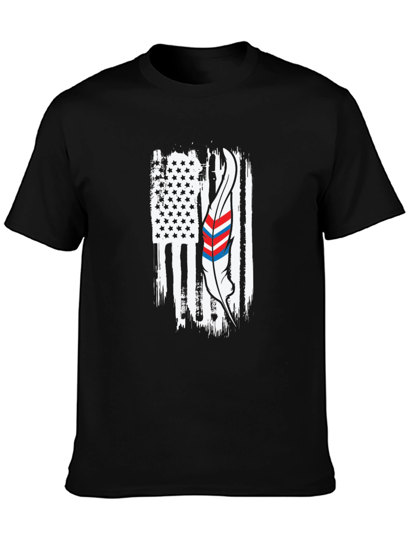 American Flag Feather Graphic T-Shirt
