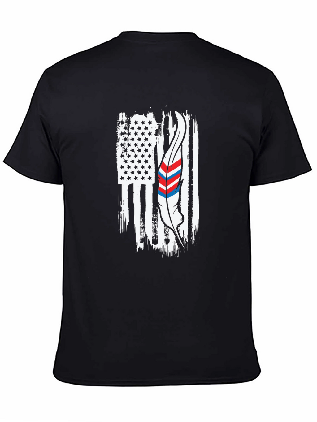 American Flag Feather Graphic T-Shirt