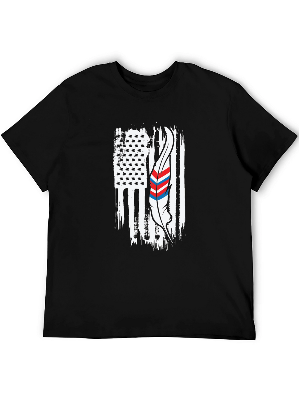 American Flag Feather Graphic T-Shirt