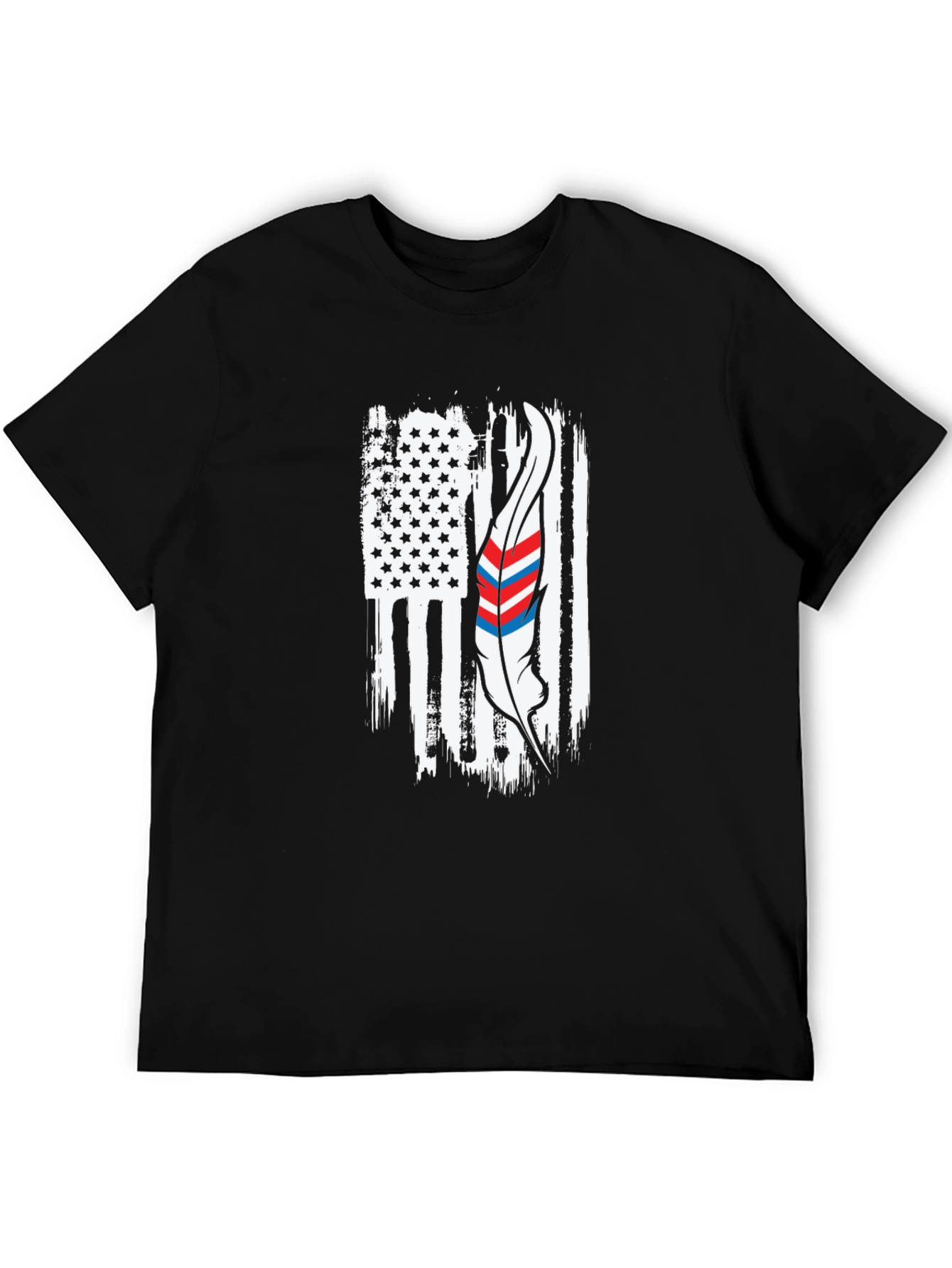 American Flag Feather Graphic T-Shirt