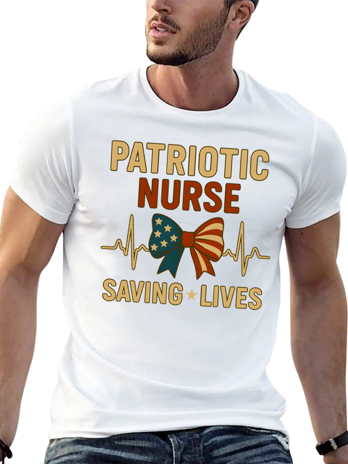 Patriotic Nurse T-Shirt - Saving Lives!