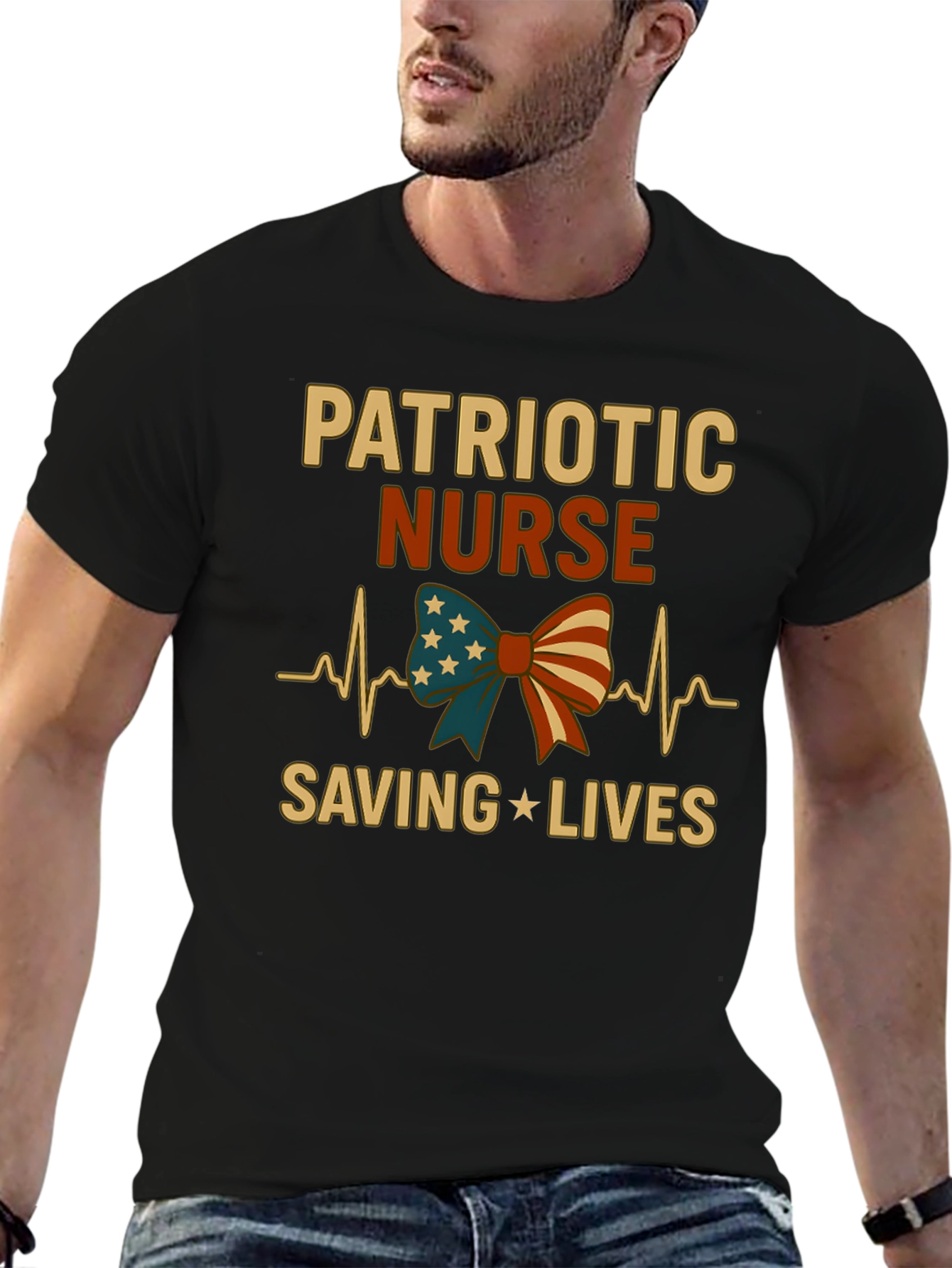 Patriotic Nurse T-Shirt - Saving Lives!