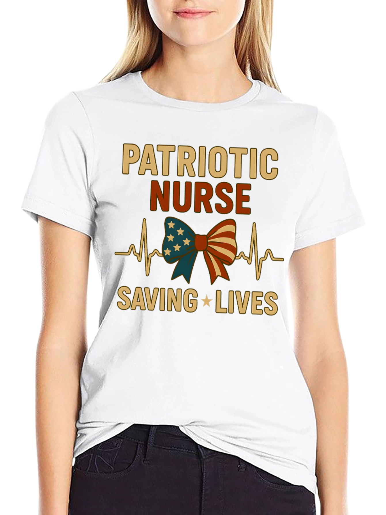 Patriotic Nurse T-Shirt - Saving Lives!