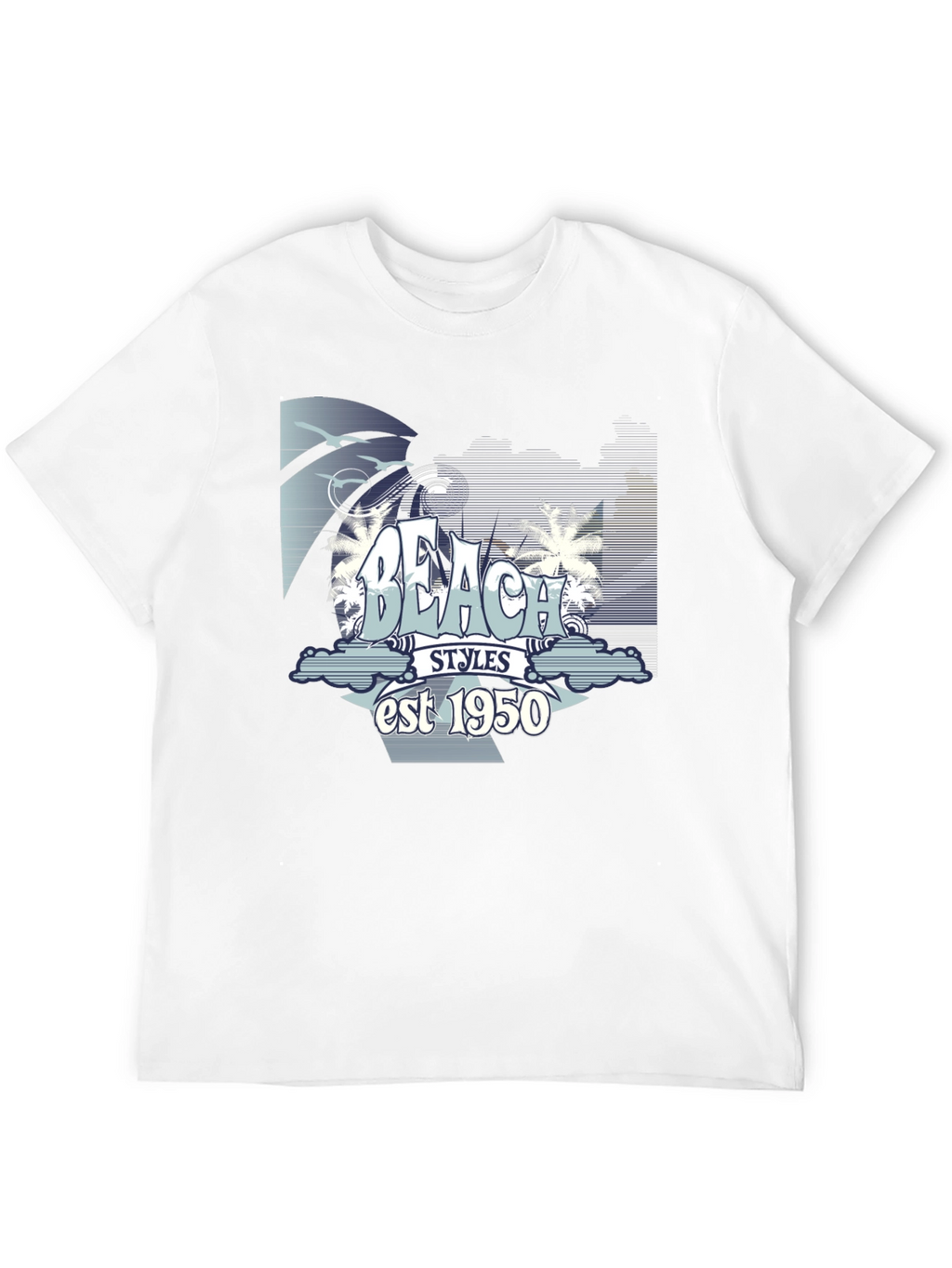 Beach Styles est 1950 Black Graphic T-Shirt
