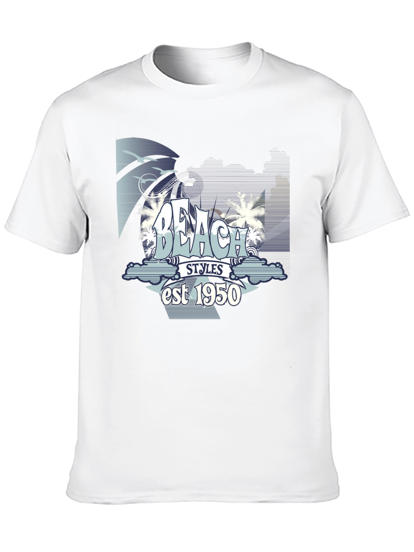 Beach Styles est 1950 Black Graphic T-Shirt
