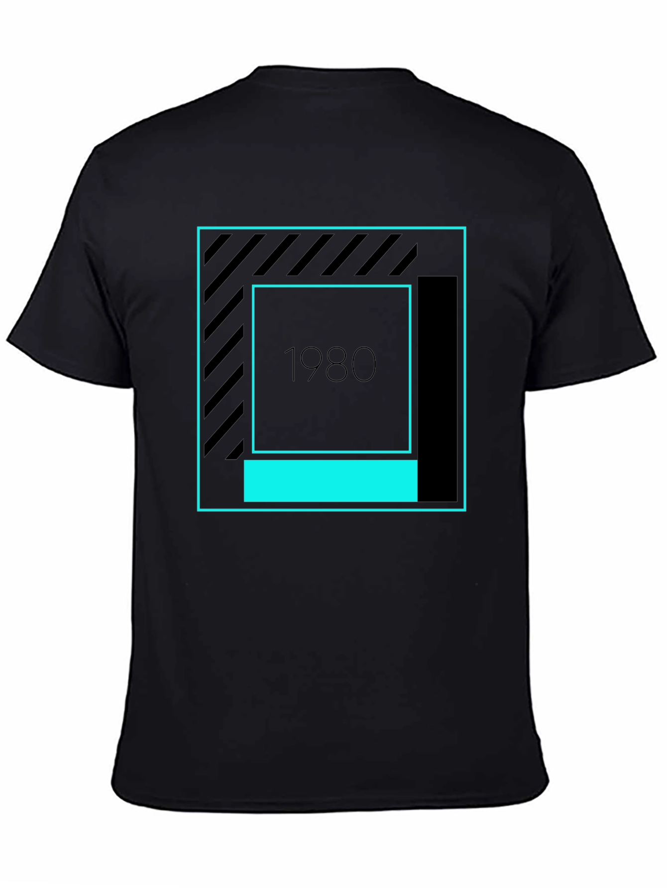Retro 1980s Graphic Tee - Stylish Black T-Shirt