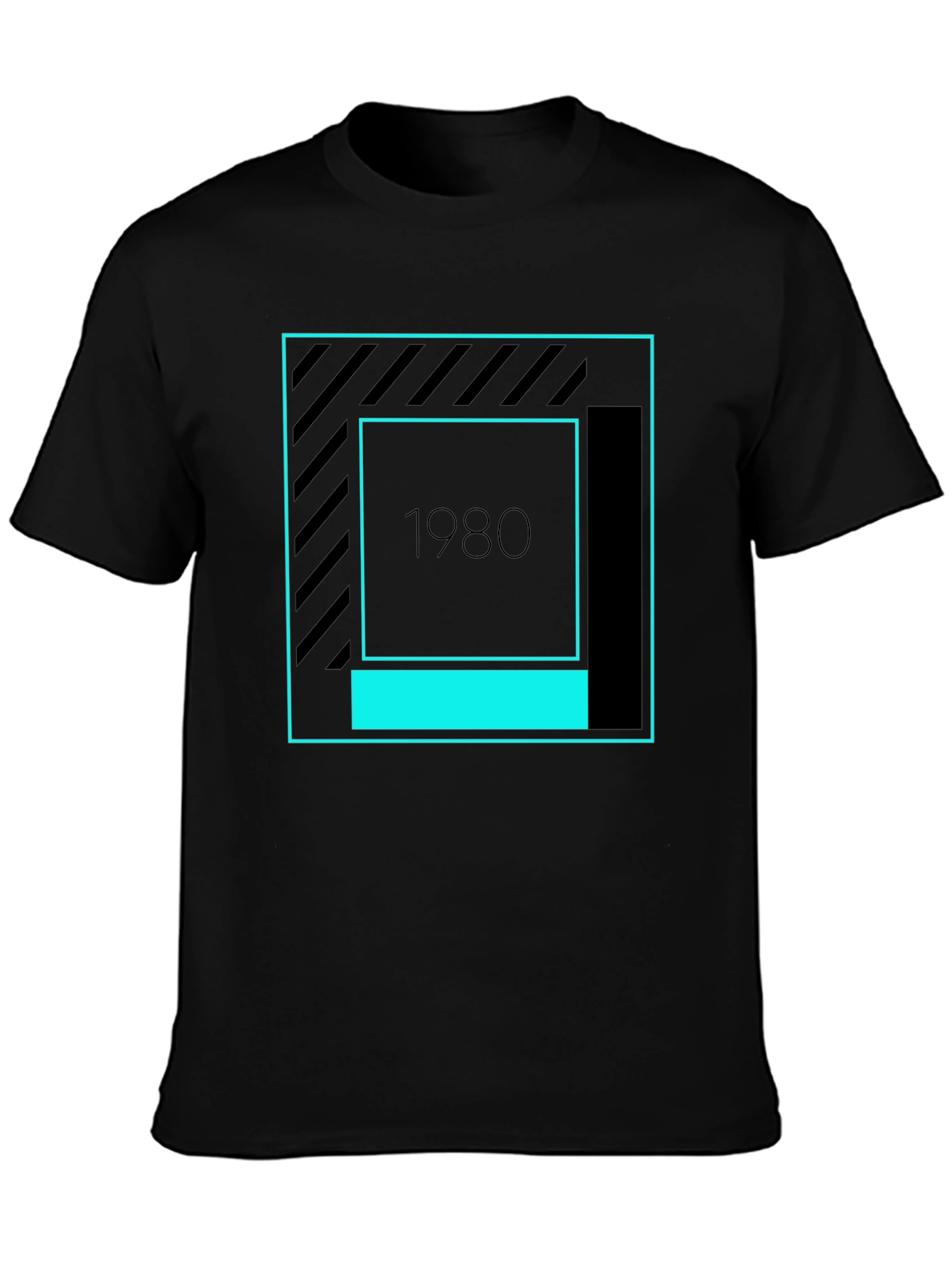 Retro 1980s Graphic Tee - Stylish Black T-Shirt