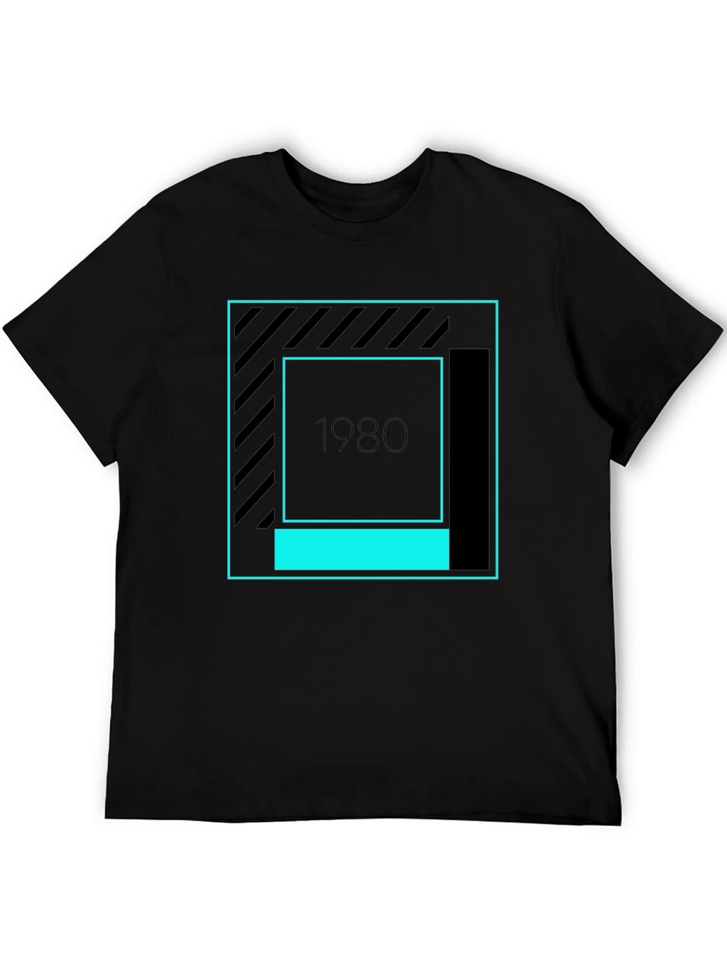 Retro 1980s Graphic Tee - Stylish Black T-Shirt