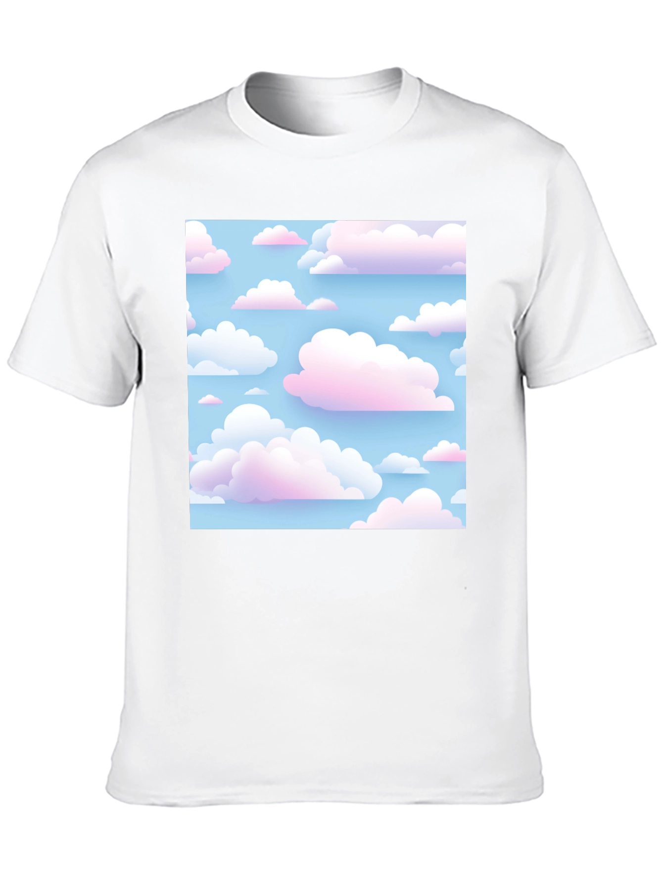 Cloudscape Print Tee - Soft Sky Design