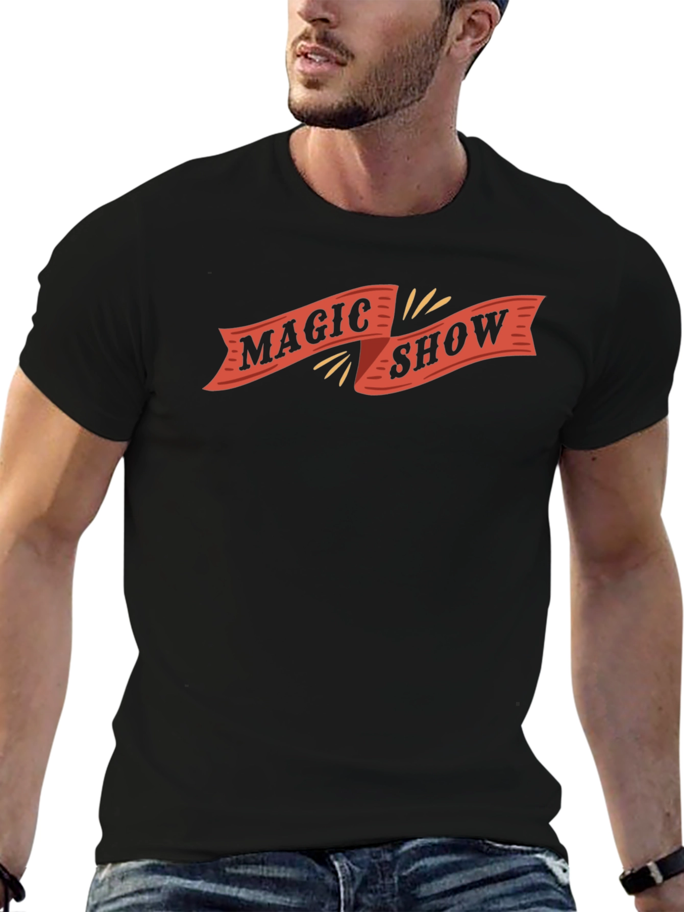 Magic Show Graphic Tee - Black Cotton Blend