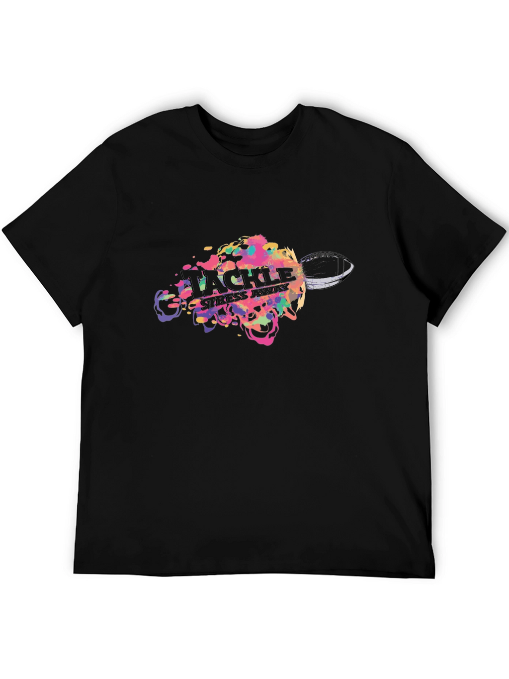 Tackle Stress Away Graphic Tee - Black