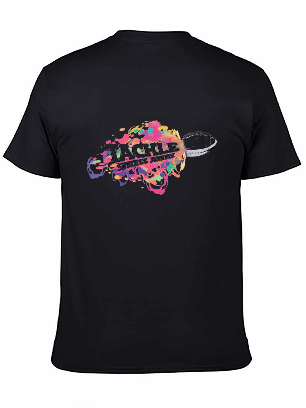 Tackle Stress Away Graphic Tee - Black