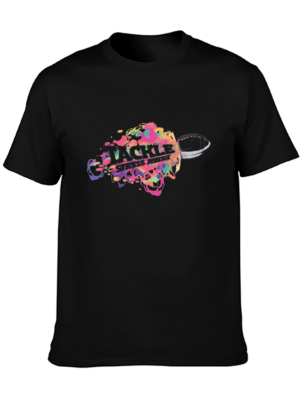 Tackle Stress Away Graphic Tee - Black