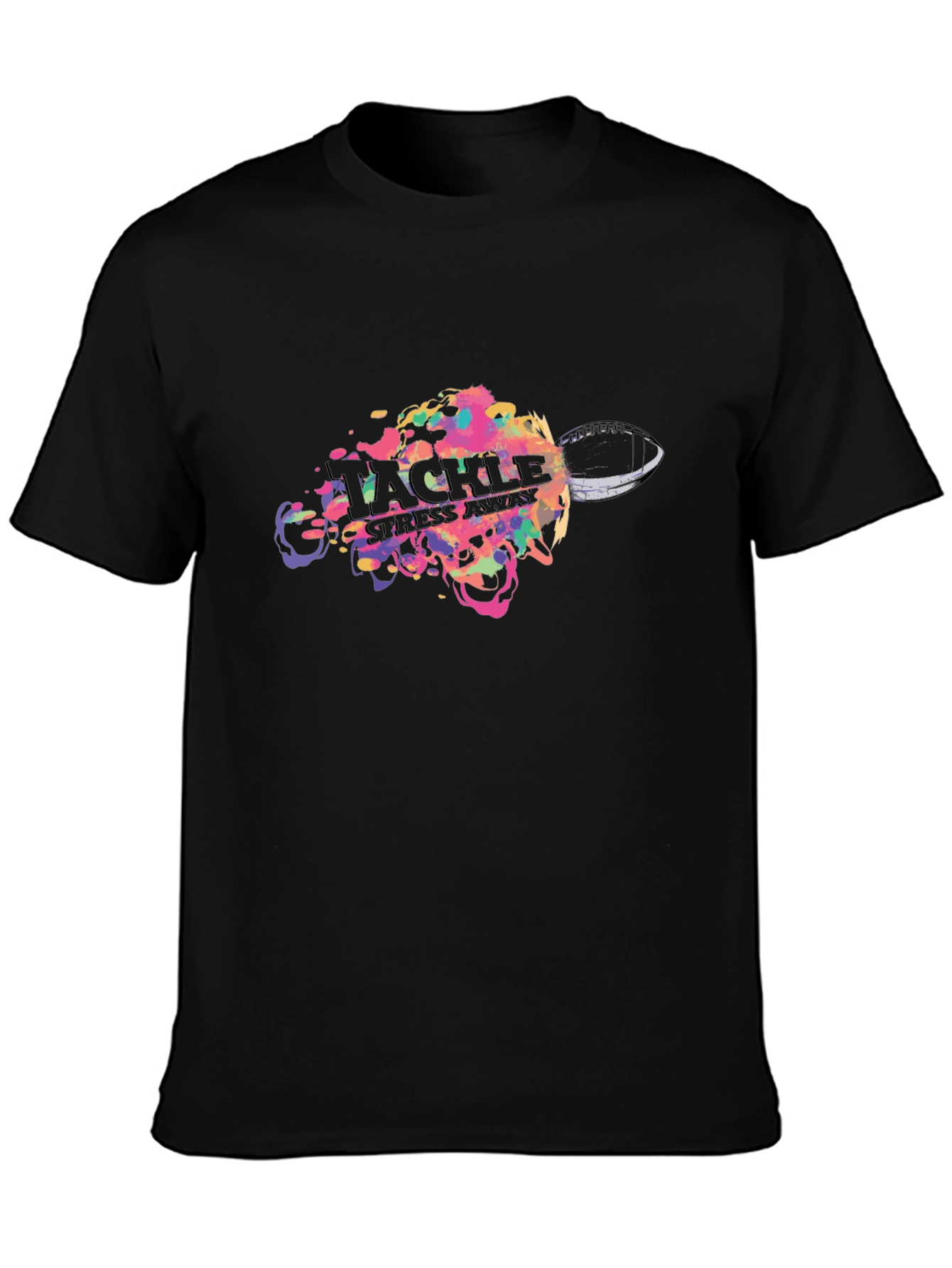 Tackle Stress Away Graphic Tee - Black