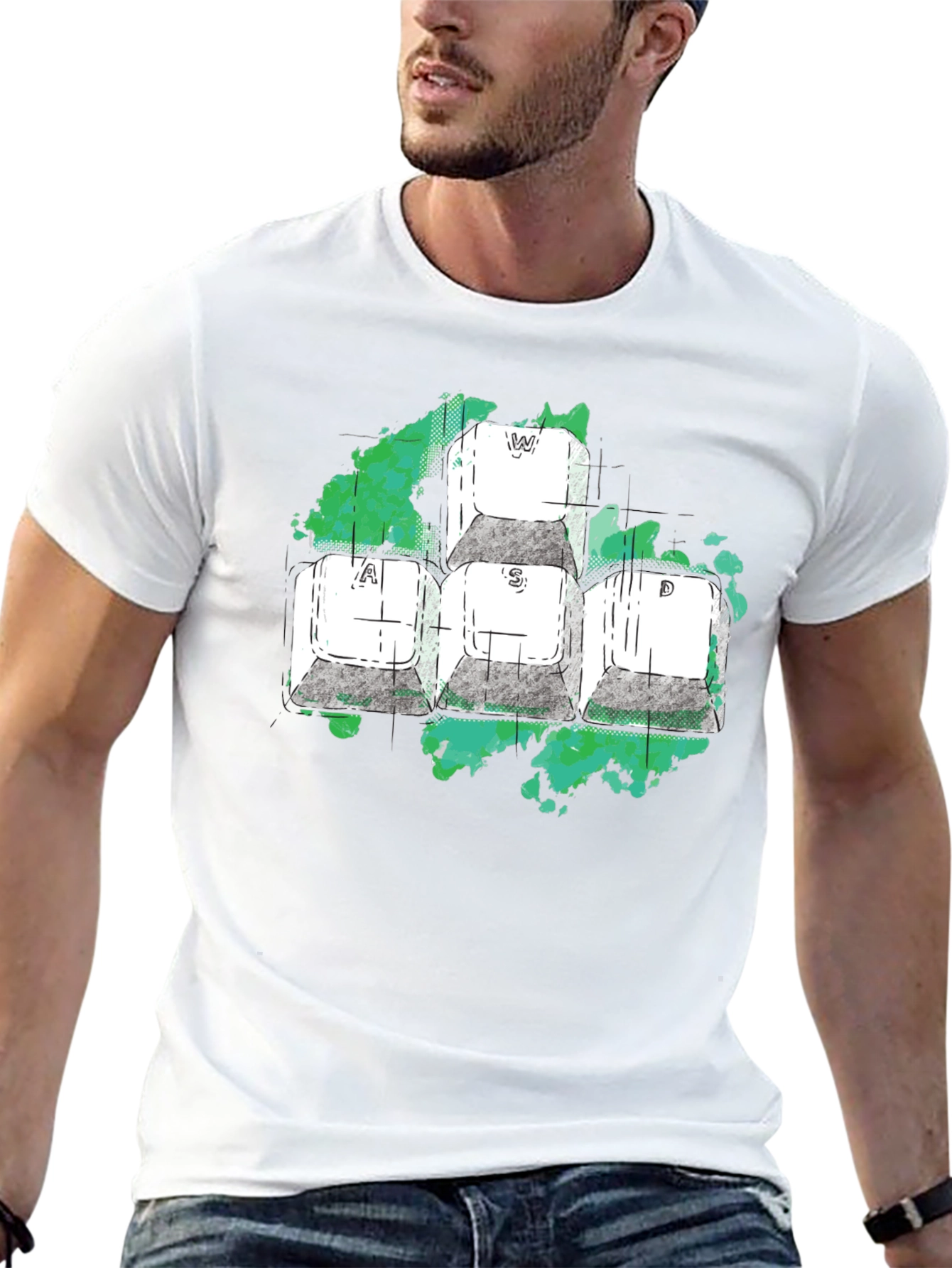 WASD Gaming T-Shirt - Keyboard Keys Design