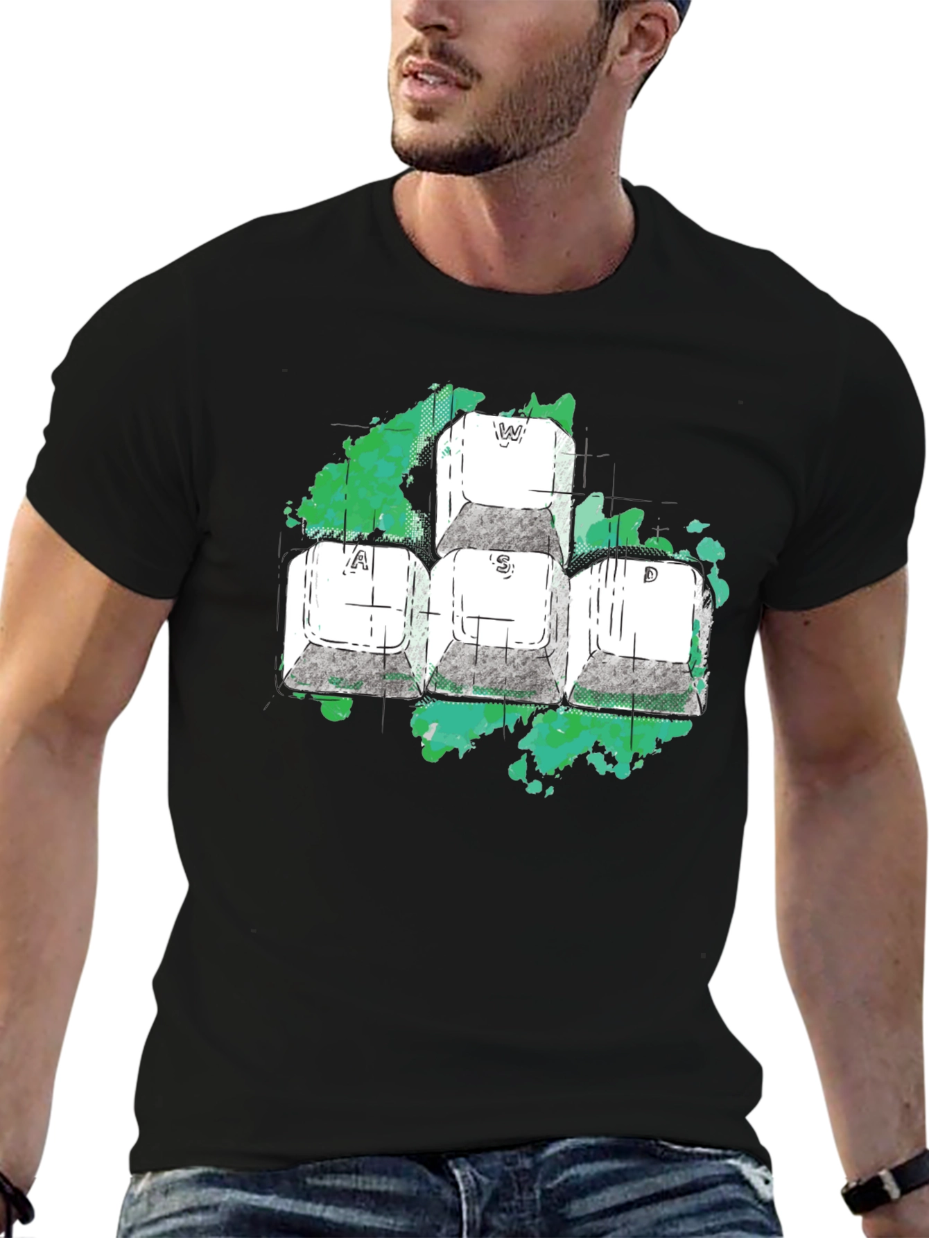 WASD Gaming T-Shirt - Keyboard Keys Design