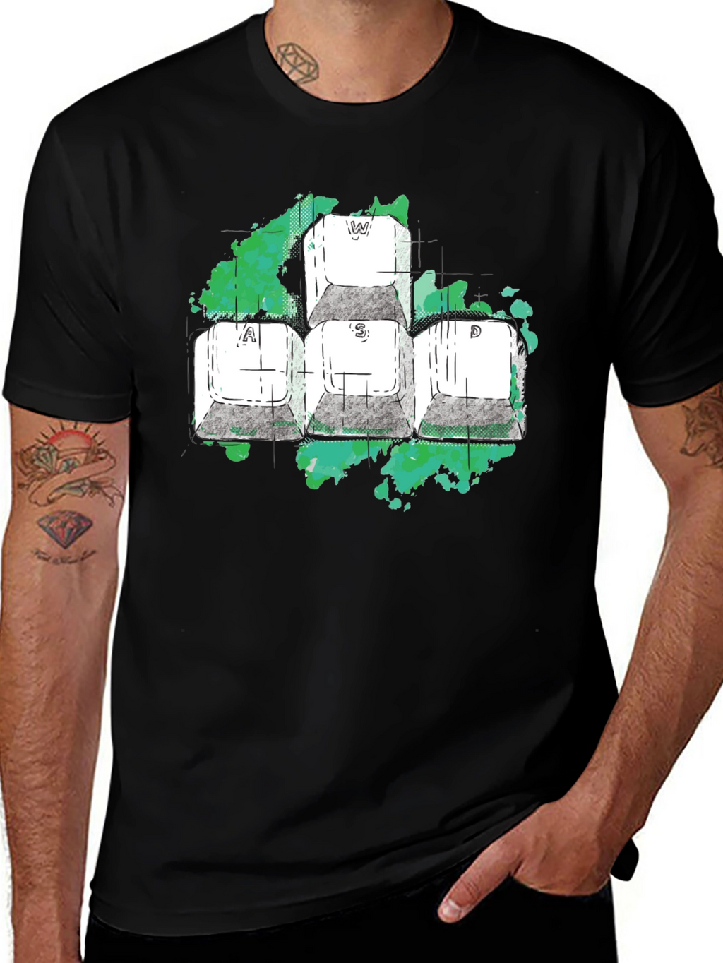 WASD Gaming T-Shirt - Keyboard Keys Design