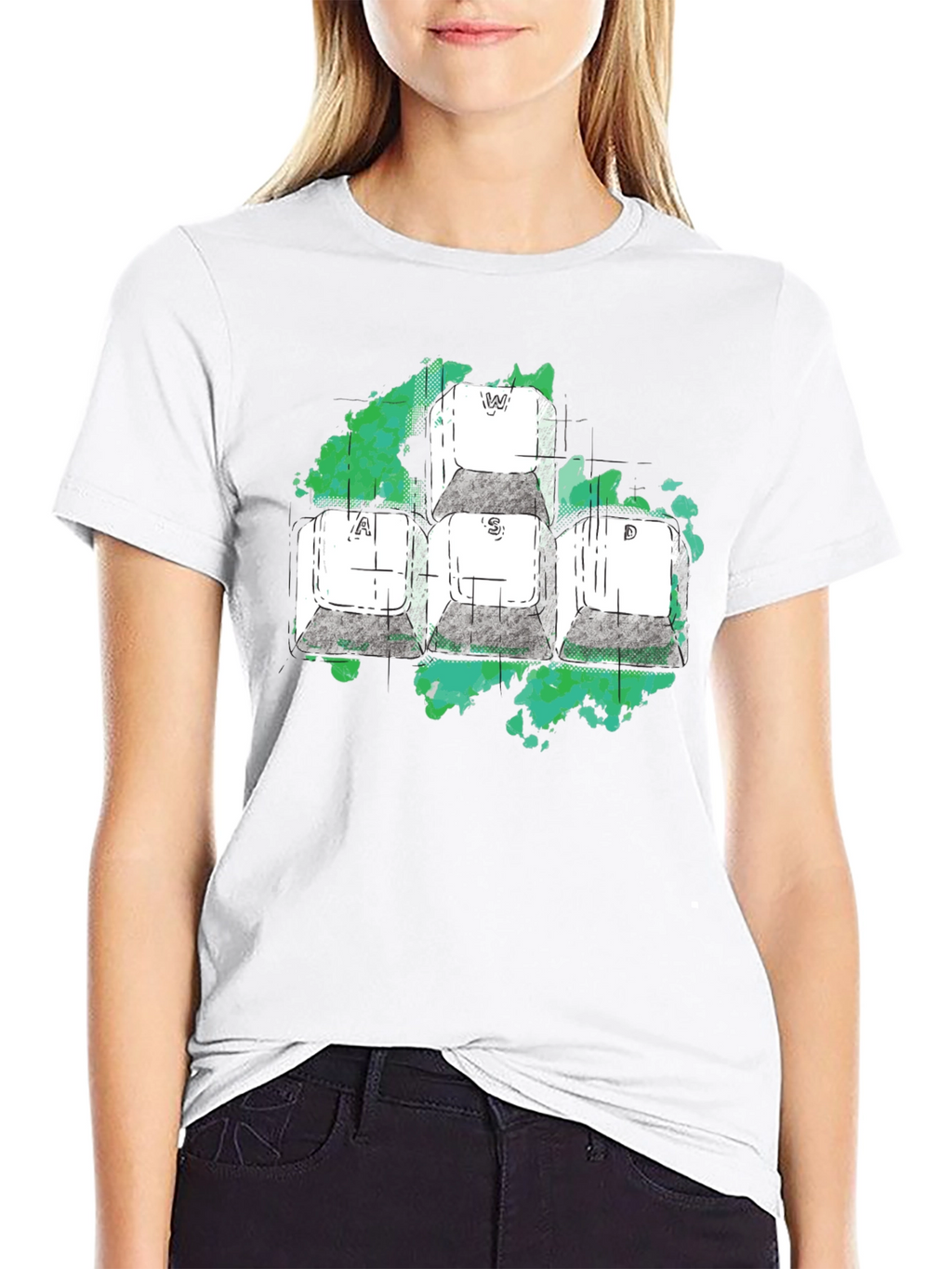 WASD Gaming T-Shirt - Keyboard Keys Design