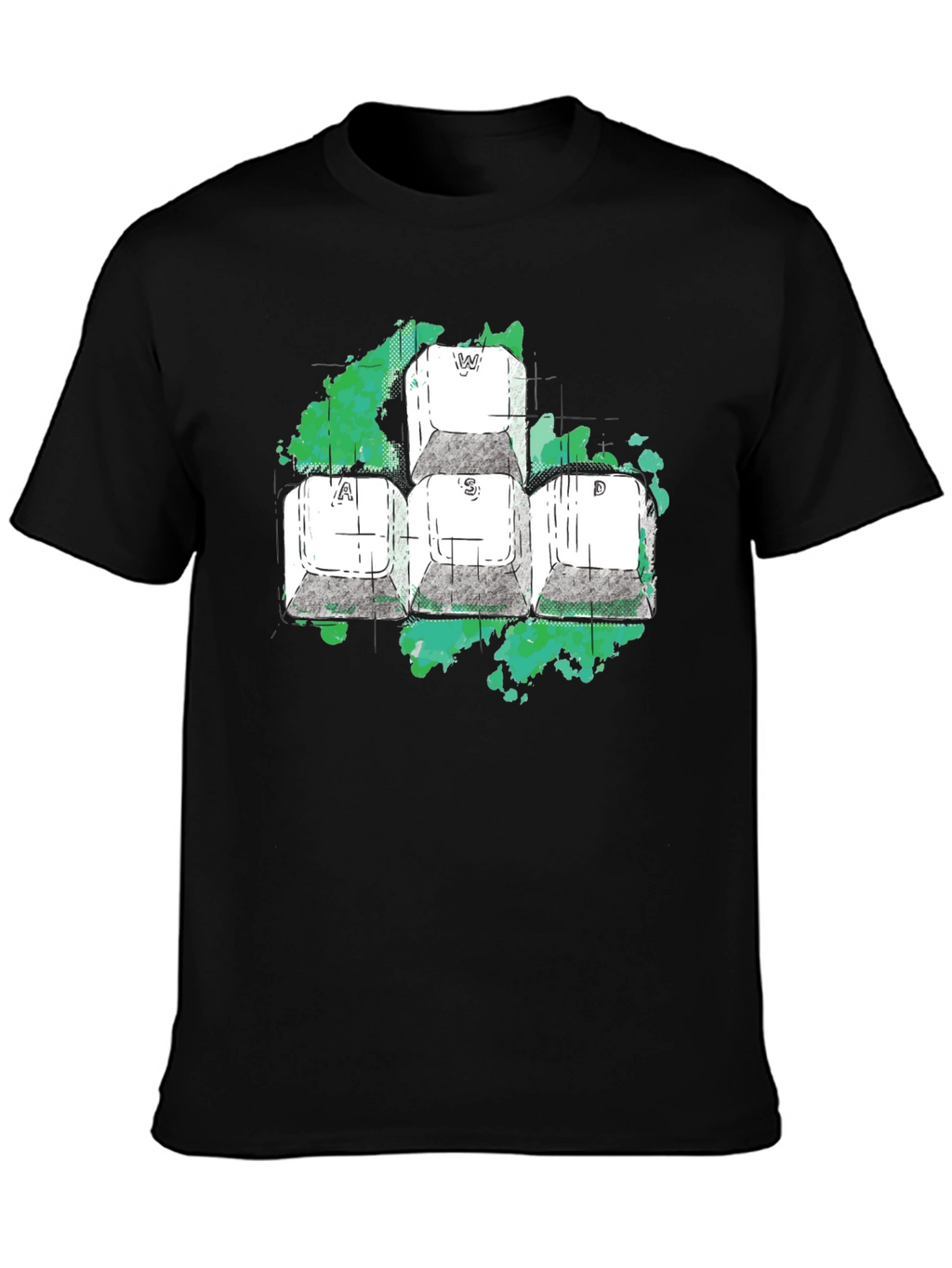 WASD Gaming T-Shirt - Keyboard Keys Design