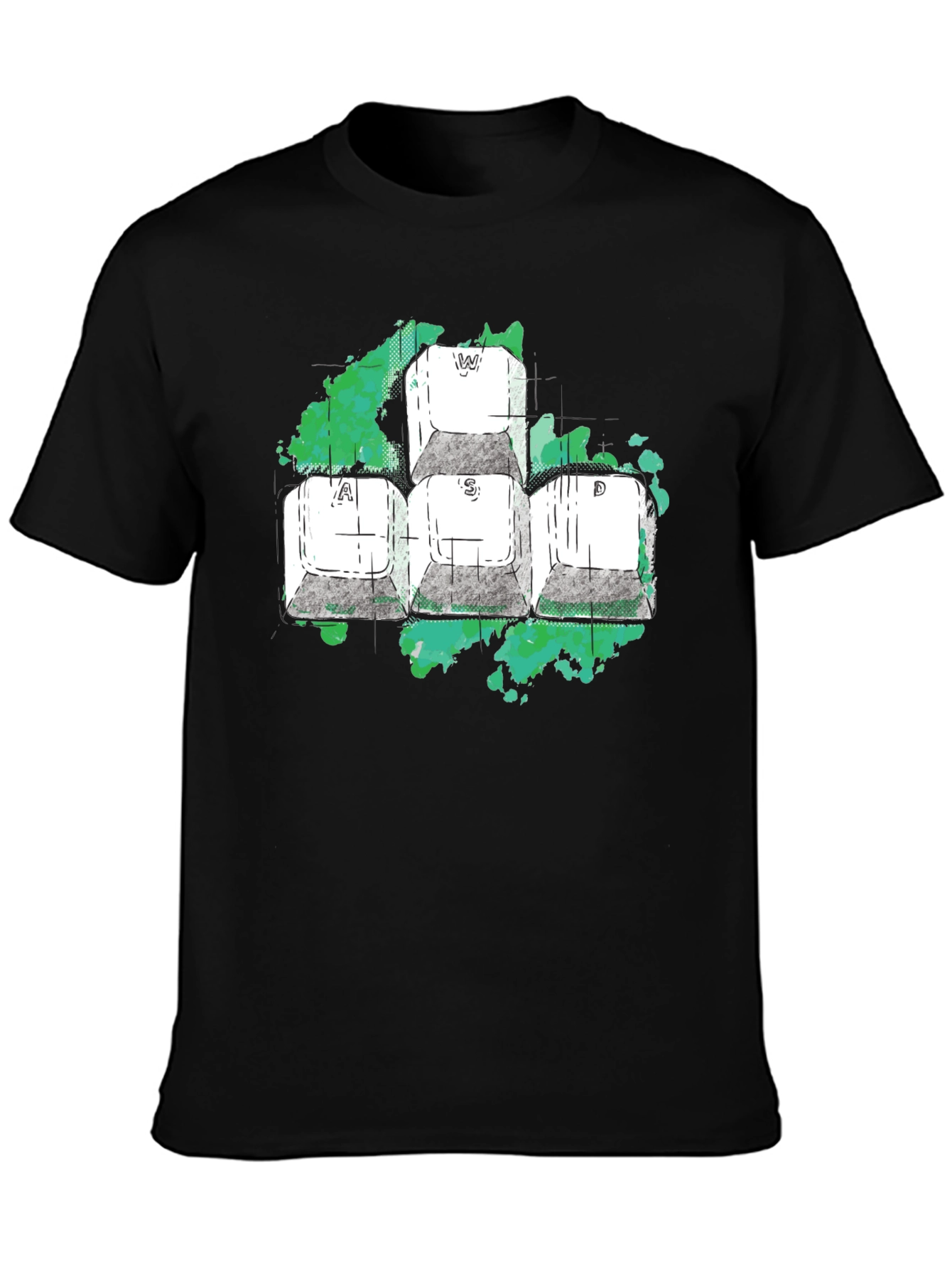 WASD Gaming T-Shirt - Keyboard Keys Design