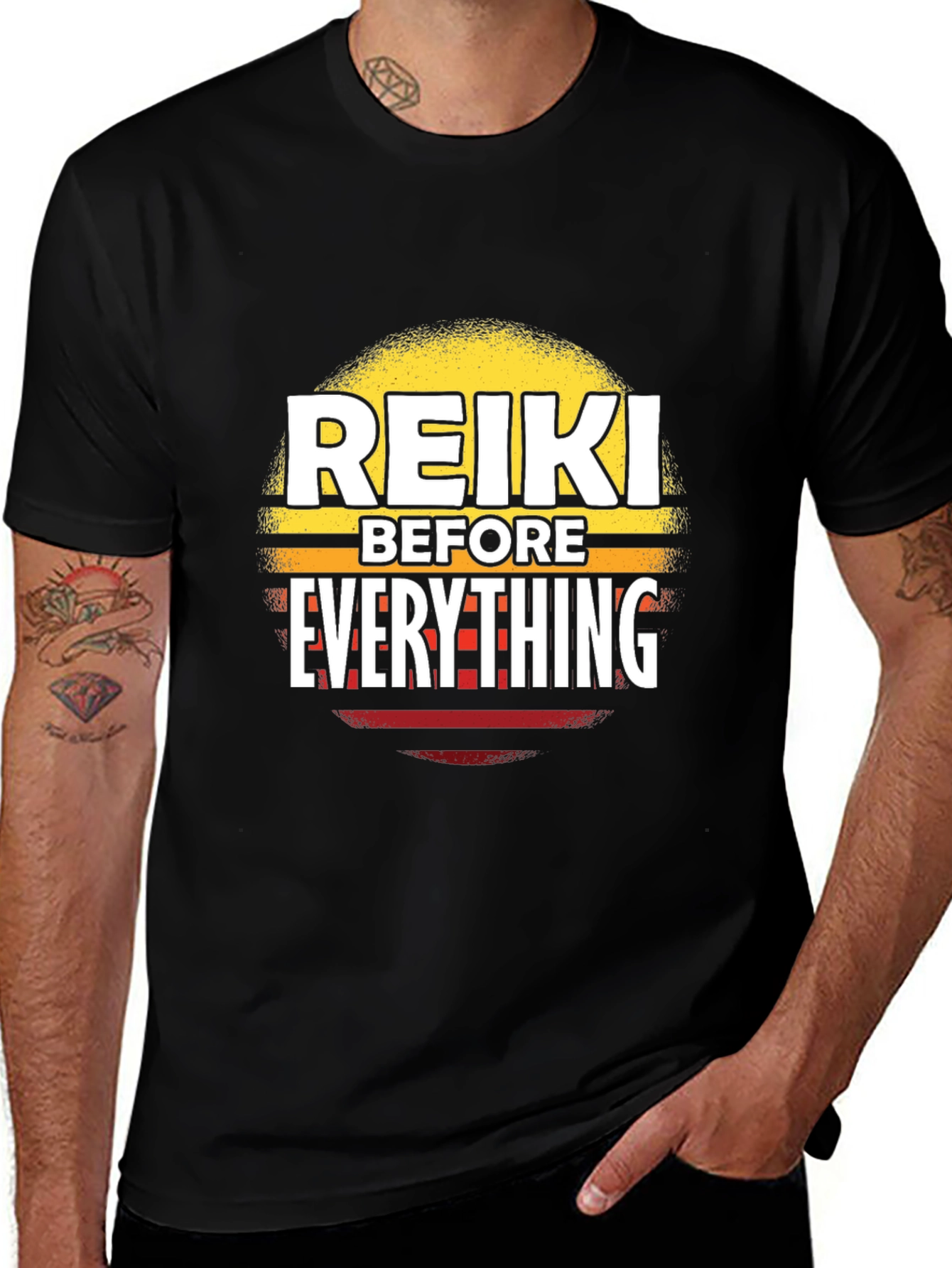 Reiki Before Everything Black T-Shirt