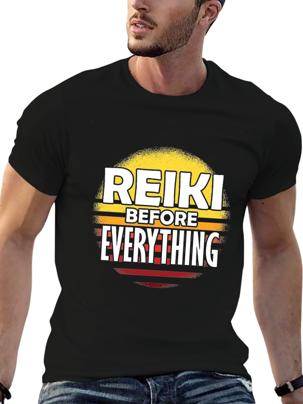 Reiki Before Everything Black T-Shirt