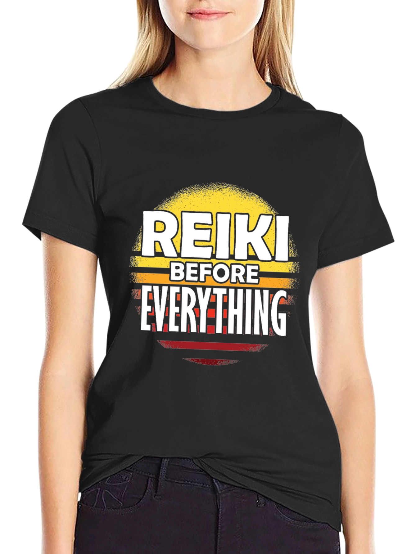 Reiki Before Everything Black T-Shirt