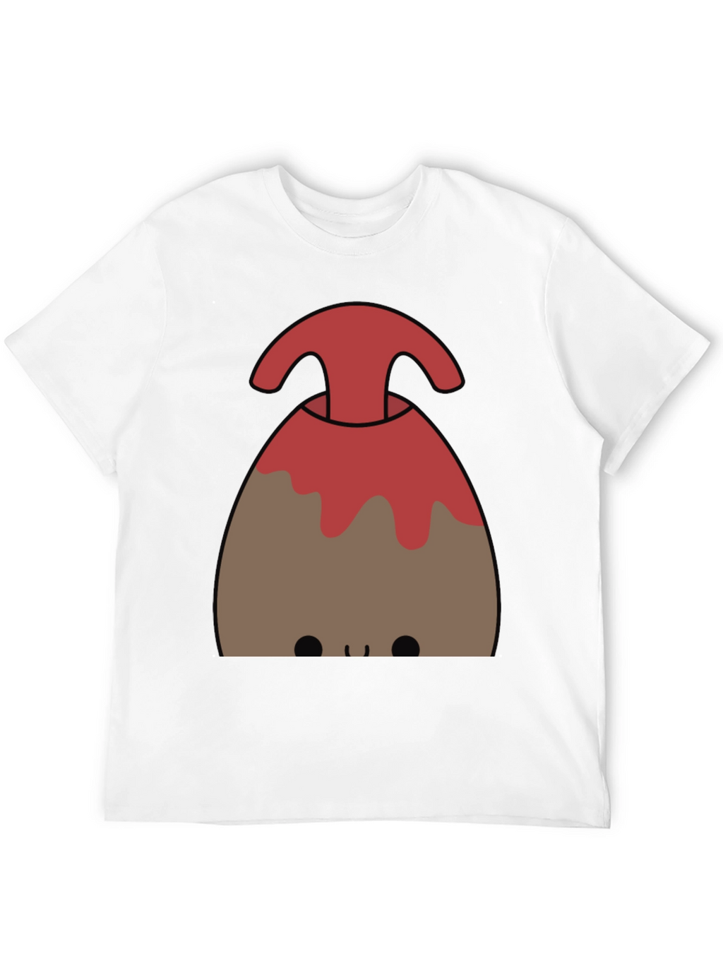 Cute Volcano Graphic Tee - Black