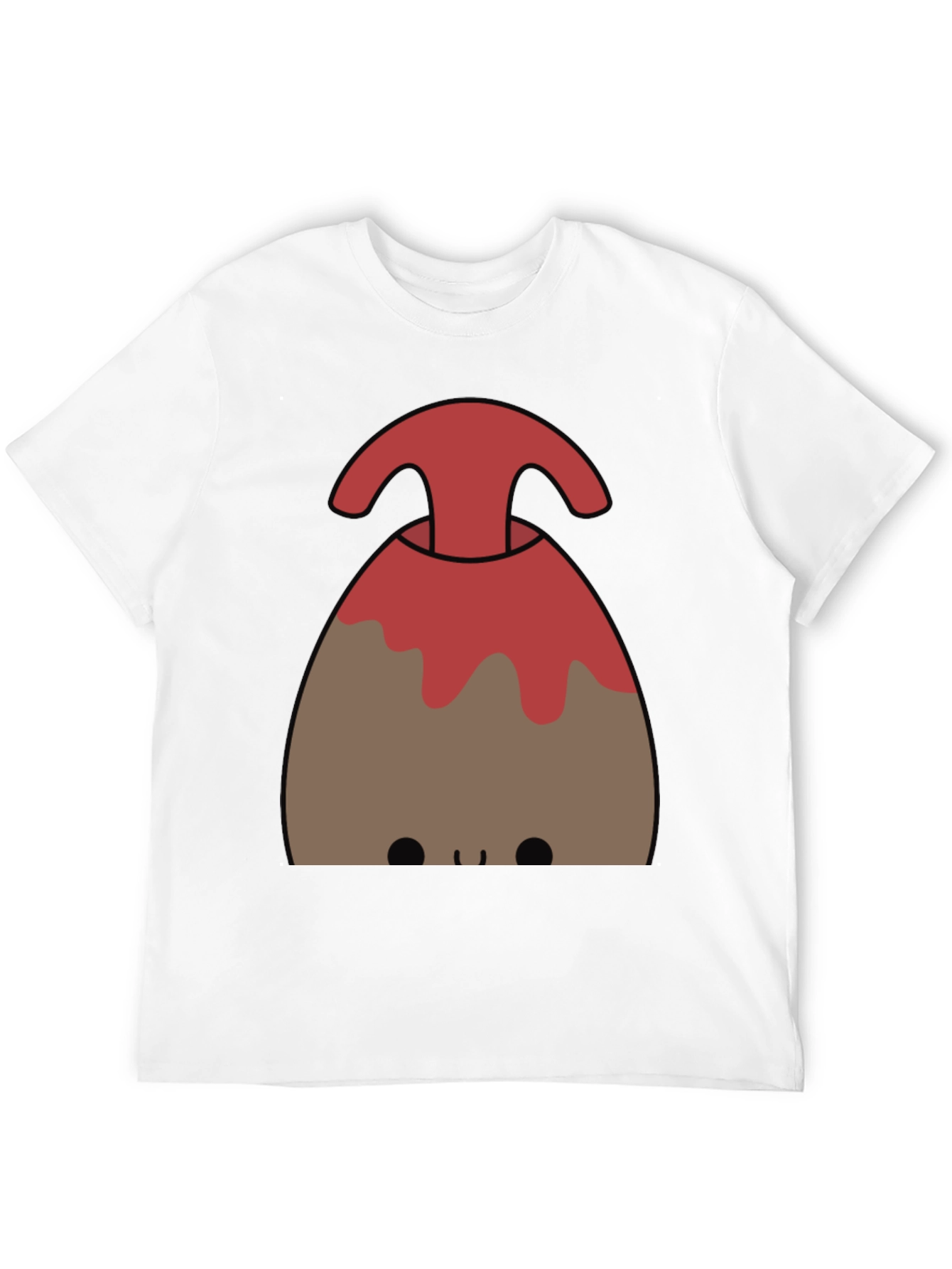 Cute Volcano Graphic Tee - Black