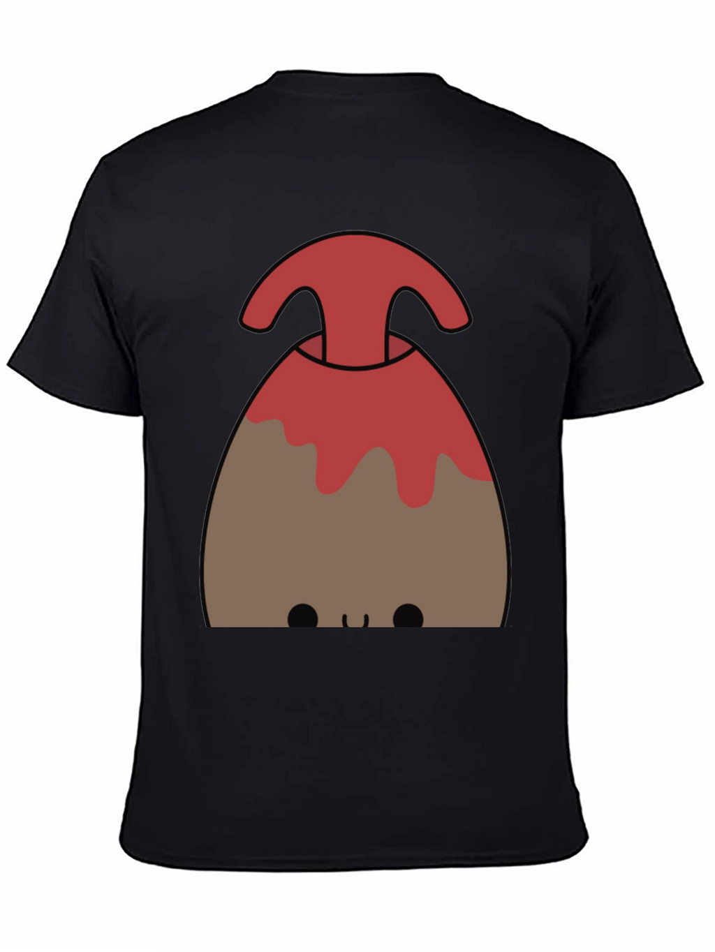 Cute Volcano Graphic Tee - Black