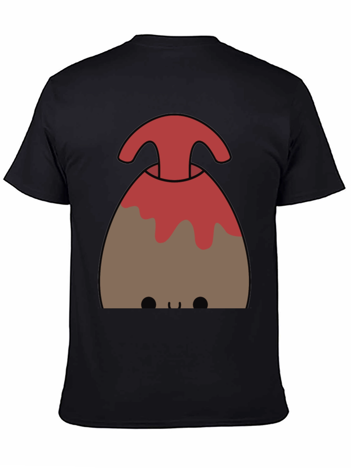 Cute Volcano Graphic Tee - Black