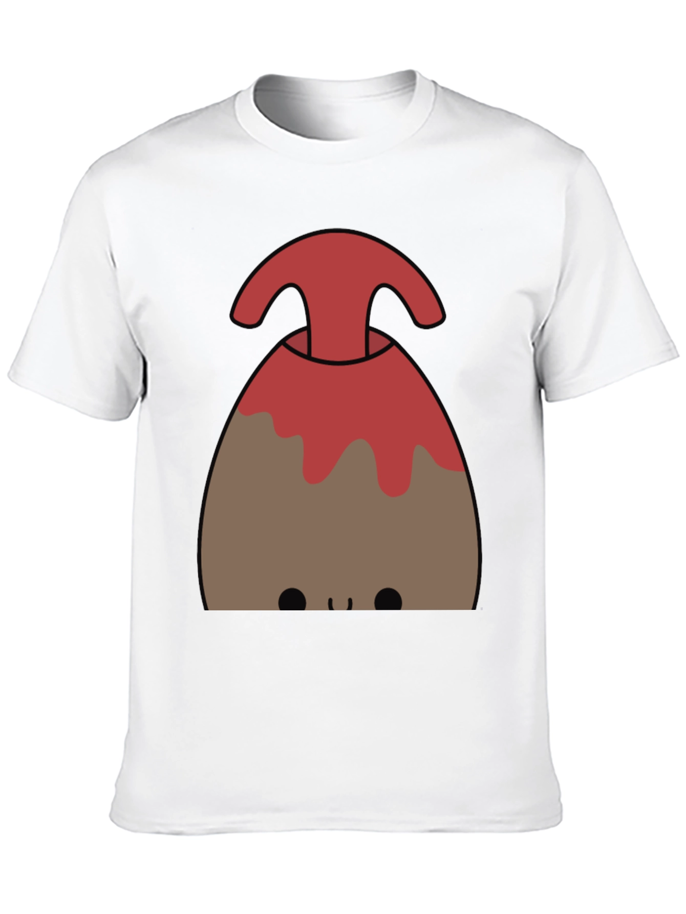 Cute Volcano Graphic Tee - Black