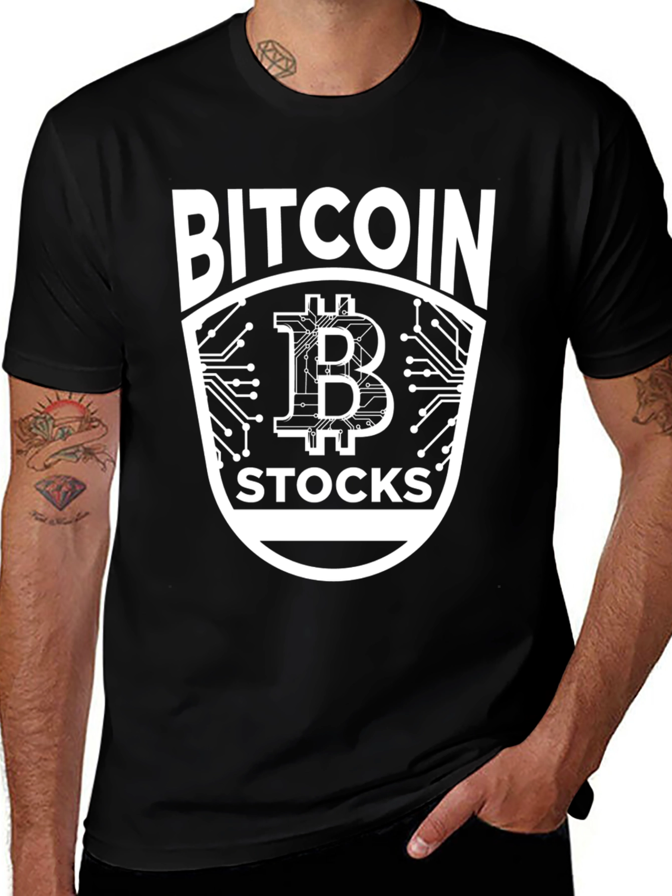 Bitcoin Stocks Graphic Black Tee
